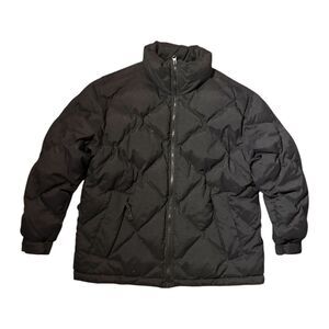 Eddie Bauer Black Quilted Goose Down Puffer Jacket M